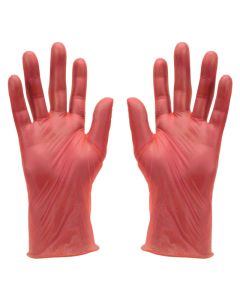 RED VINYL GLOVE XL POWDER FREE BOX 1000  (10X100)    GD17