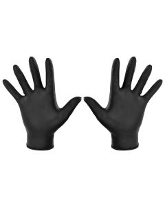 BLACK NITRILE GLOVES - SMALL POWDER FREE BOX/100