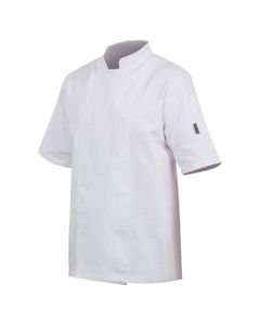 MENS CHEF JACKET WHITE SHORT SLEEVE LARGE