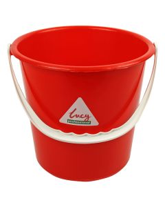 10L BUCKET PLASTIC - RED SYR LUCY BRAND LINED