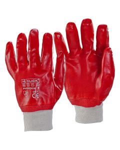 RED KNIT WRIST PVC GLOVE 9