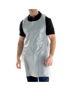 WHITE/CLEAR POLY APRON 42x27 DISPOSABLE - 100 G 1000/CASE