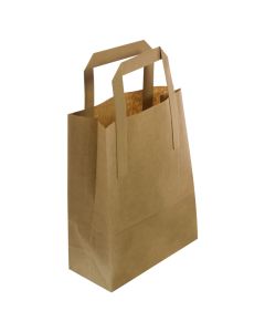 BROWN PAPER BLOCK BOTTOM BAG SMALL 250/PK 7X10X8 70GSM