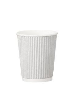 8oz White Ripple Hot Paper Cup (Case/500)
