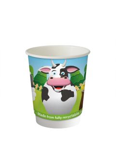 8oz Happy Farmyard Hot Cup PLASTIC FREE (Case/500)
