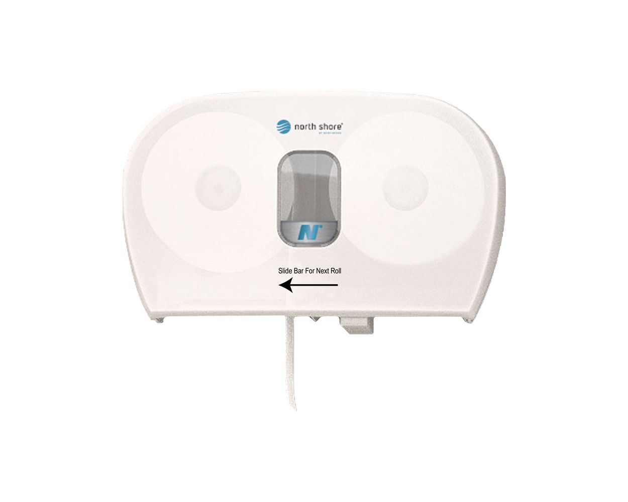 NORTH SHORE WHITE SIDE BY SIDE TOILET ROLL DISPENSER