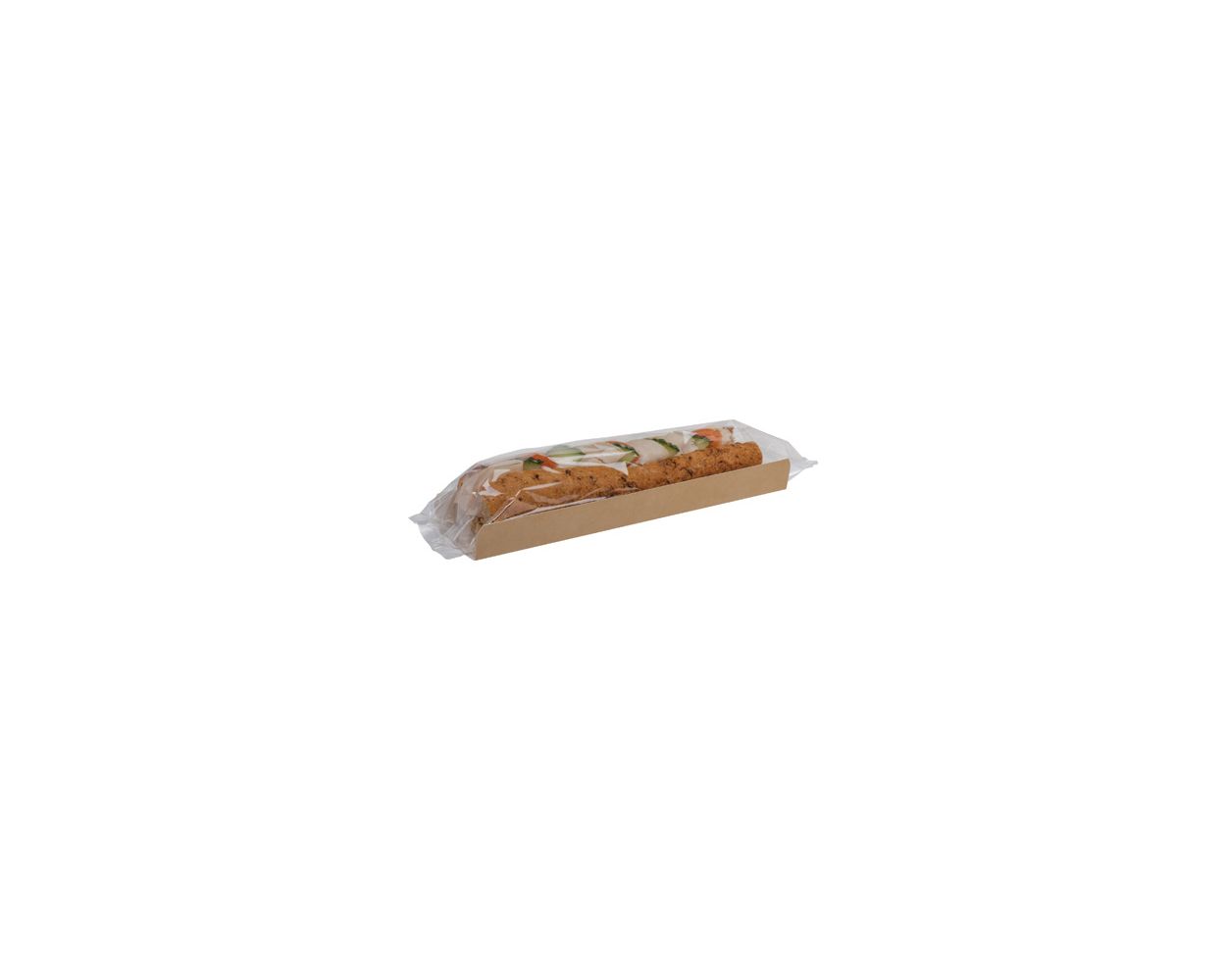 CLASP SEAL BAGUETTE TRAY KRAFT  CASE X 500   04BG6K