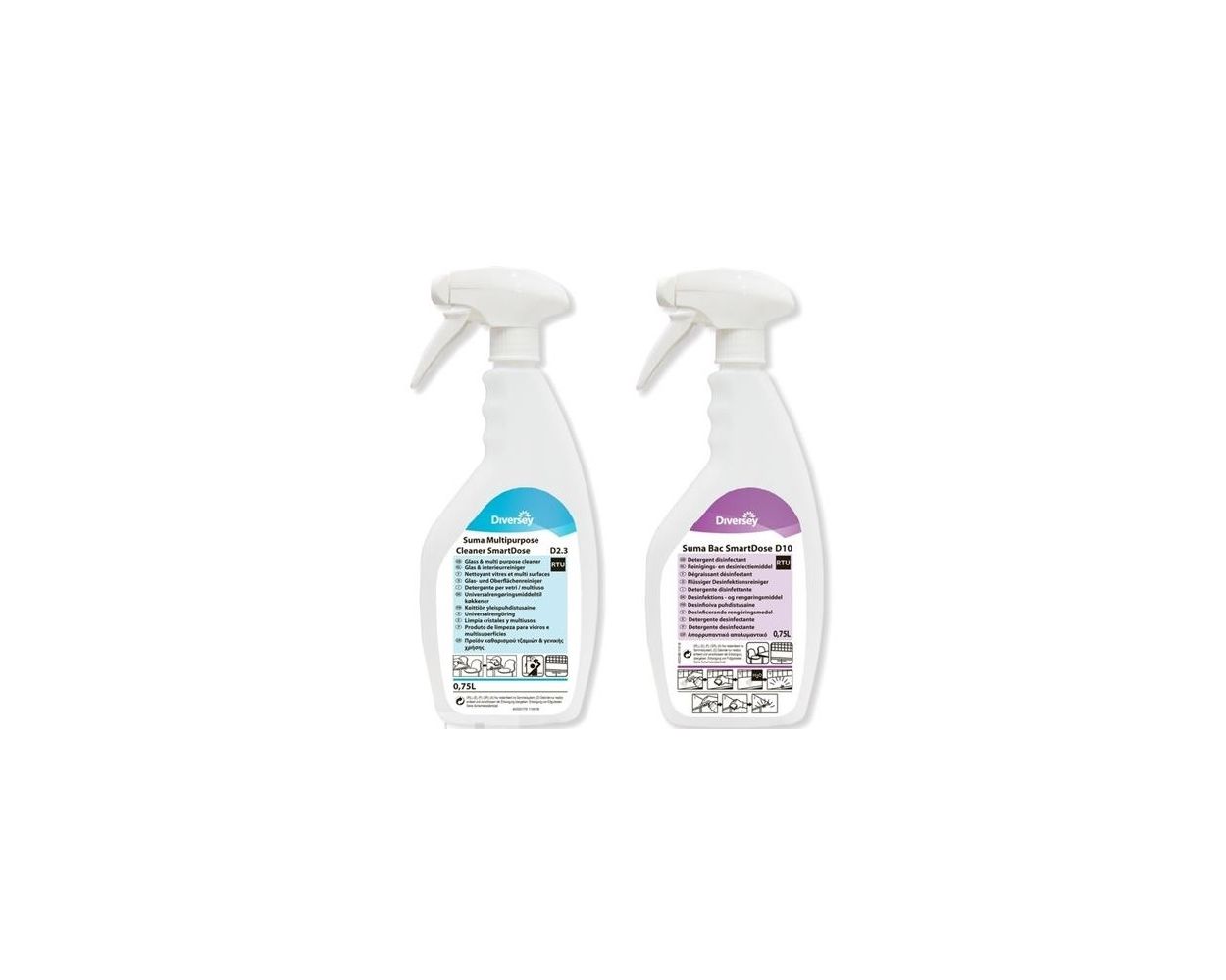 SMARTDOSE D10/D2.3 REFILLABLE 750ml BOTTLES (6 PER CASE)