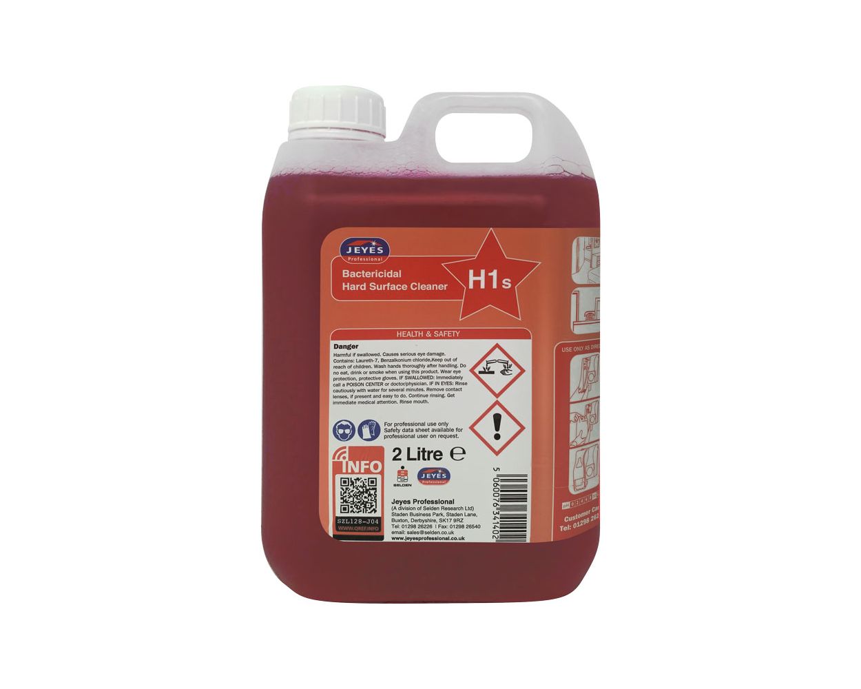 H1 BACT HARD SURFACE CLEANER CONC 2x2LTR