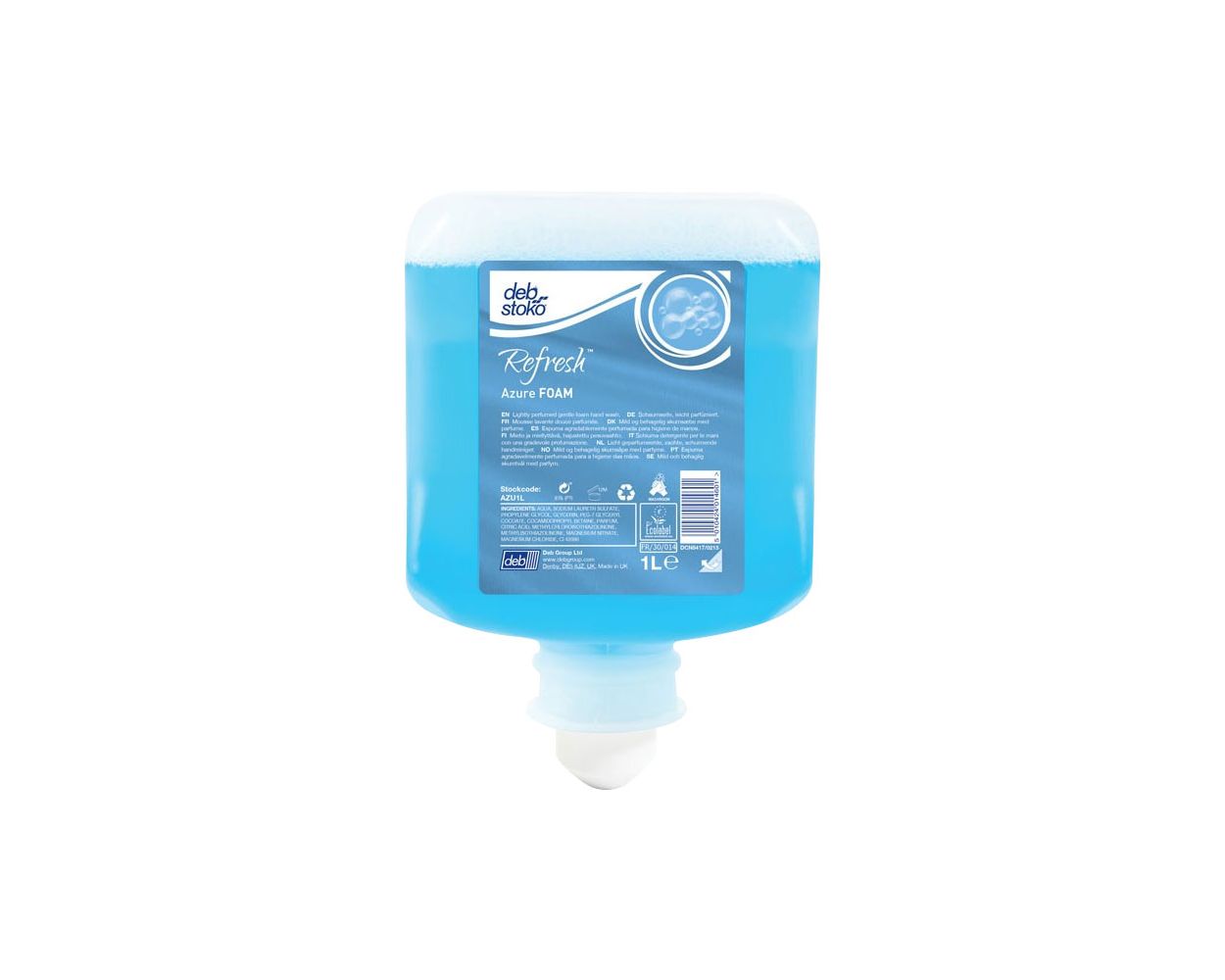 DEB AZURE LUXURIOUS FOAMING SOAP AZU1L - 6 X 1L PER CASE