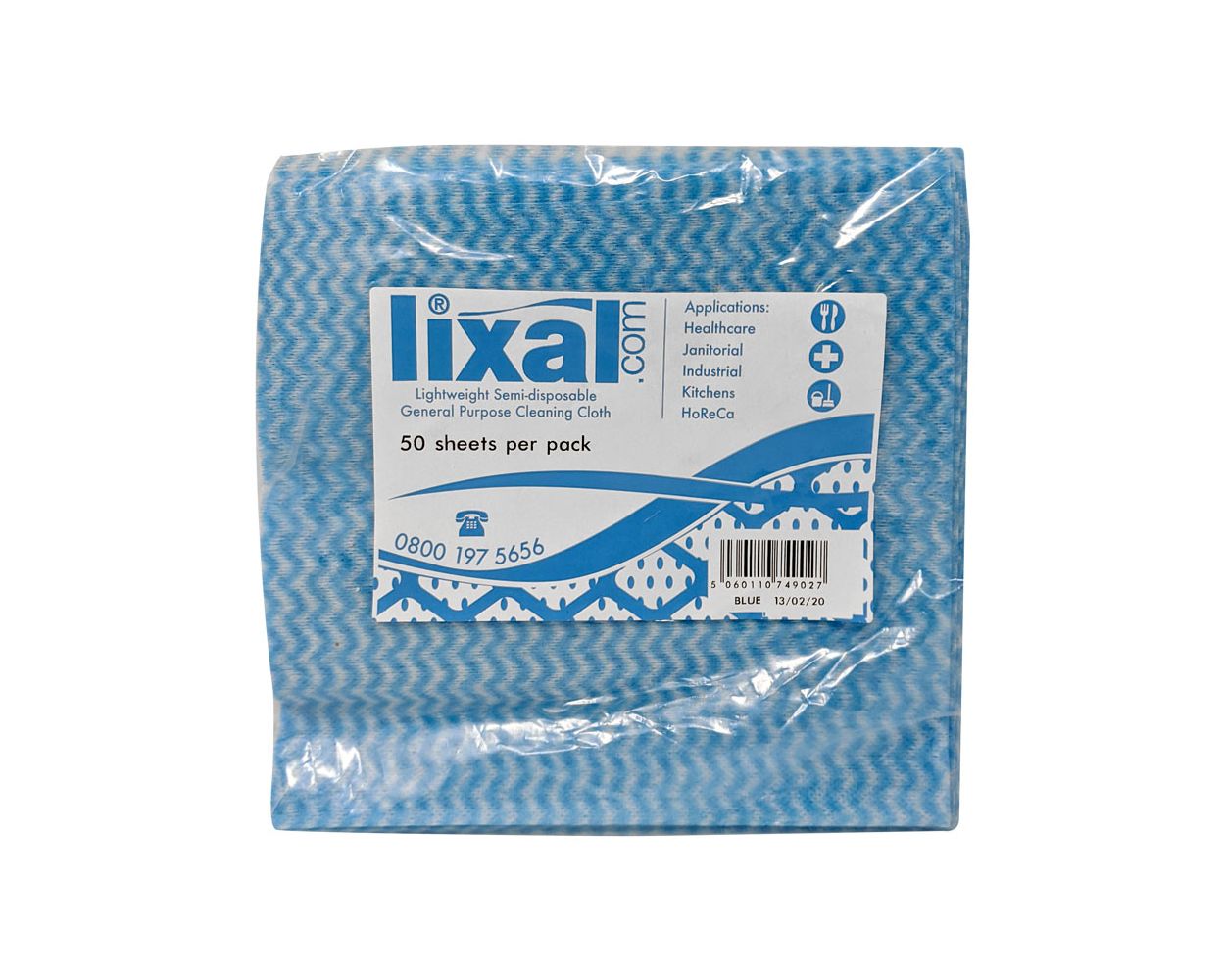 LIXAL COTTONETTE WIPE BLUE 43X35CM 700 WIPES PER BOX