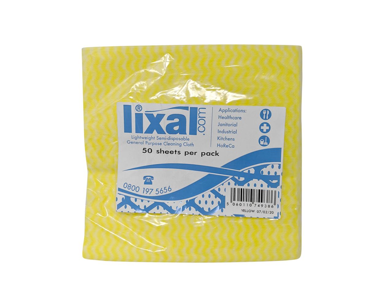 LIXAL COTTONETTE WIPE YELLOW 43X35CM 700 WIPES PER BOX