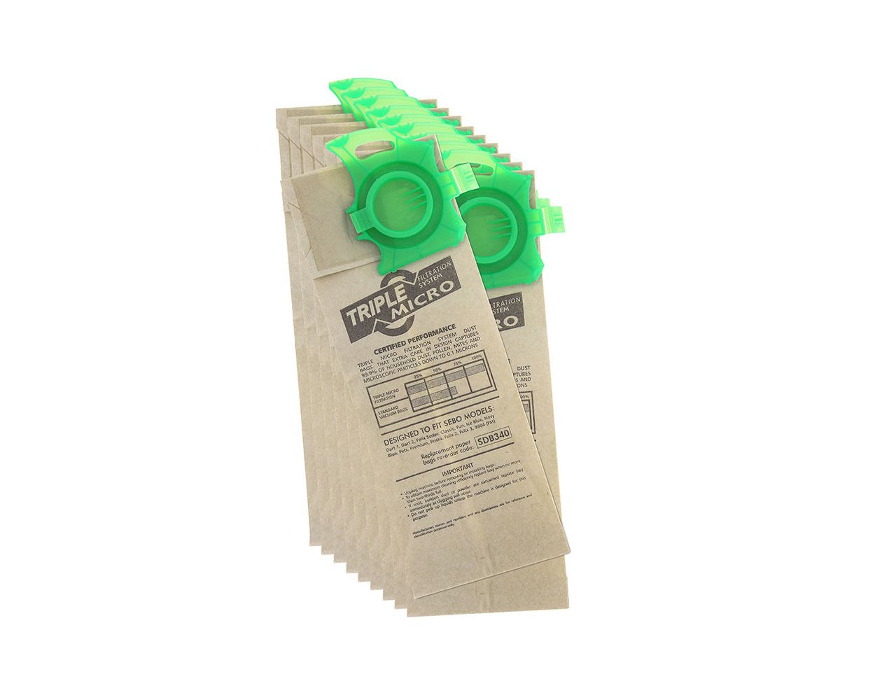 SEBO VAC BAG 10 PER PACK SDB340