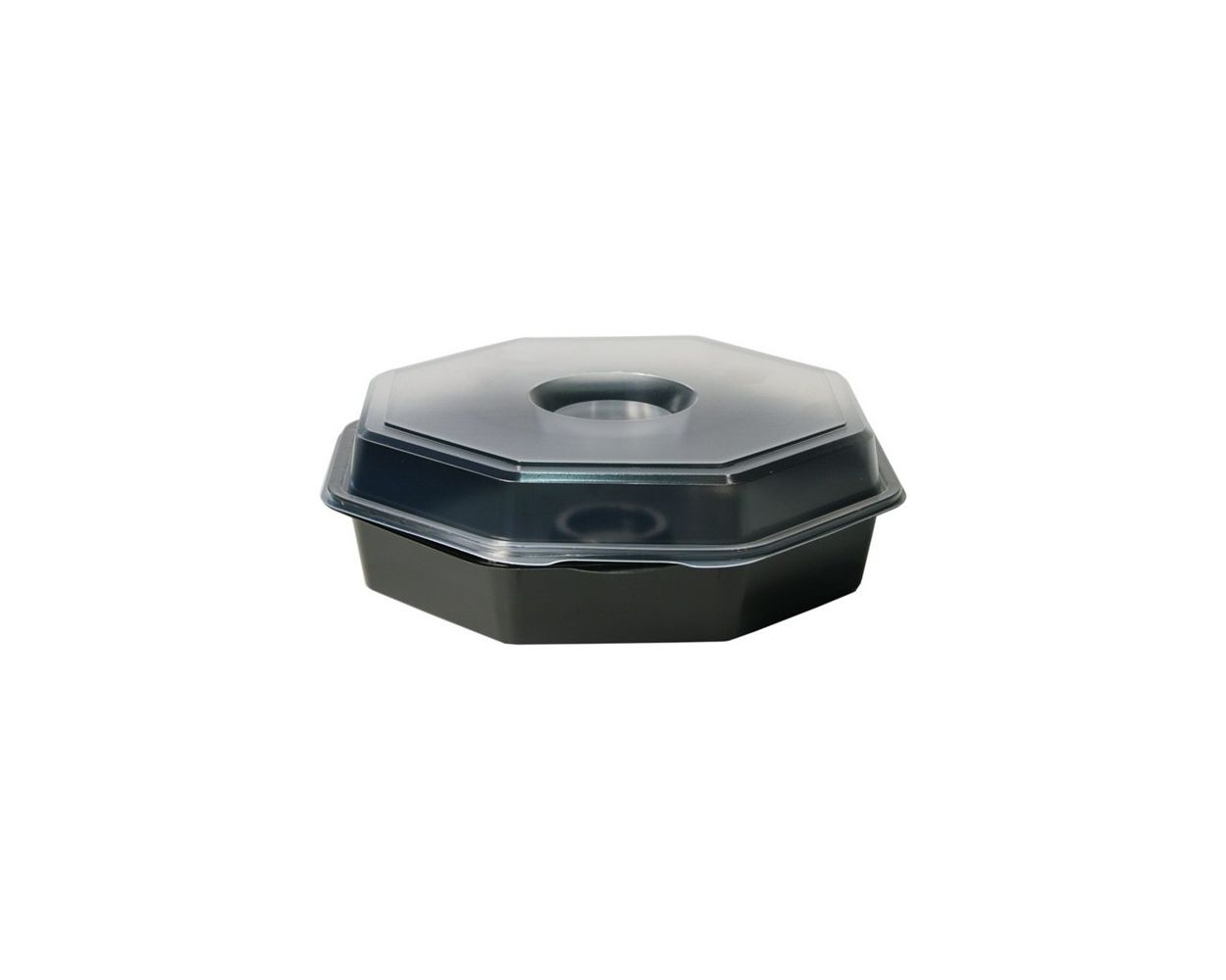 OCTAVIEW BOX - BLACK/CLEAR 22OZ 270/CASE - 190x190x60MM